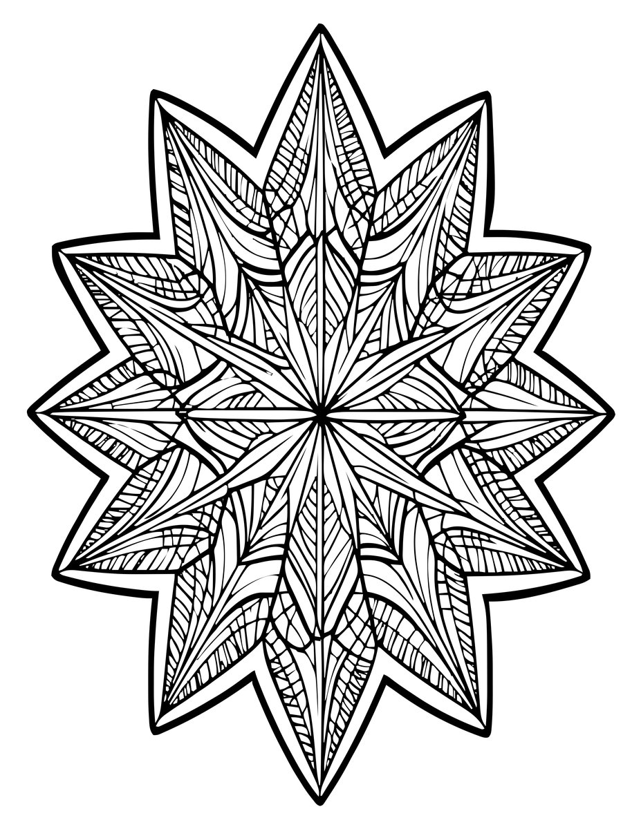 Star Mandala - free printable coloring page