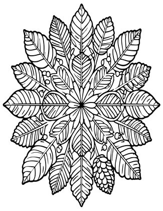 Nature Mandala - Free printable coloring page
