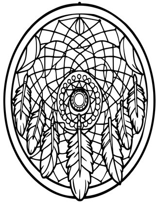 Dreamcatcher Mandala - Free printable coloring page