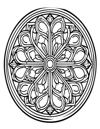 Rose Window Mandala - Free printable coloring page