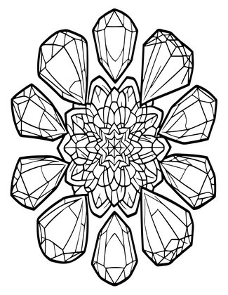 Crystal Mandala - Free printable coloring page