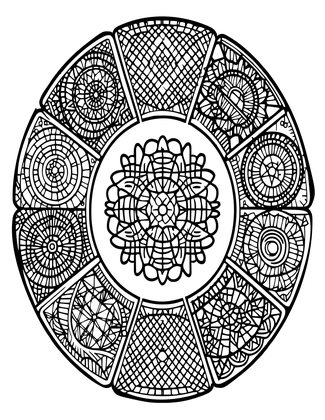 Tapestry Mandala - Free printable coloring page