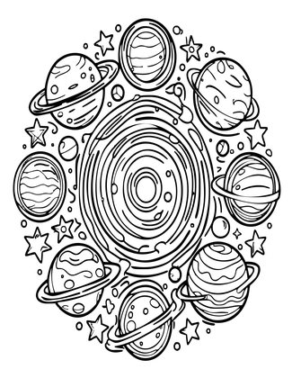 Cosmos Mandala - Free printable coloring page