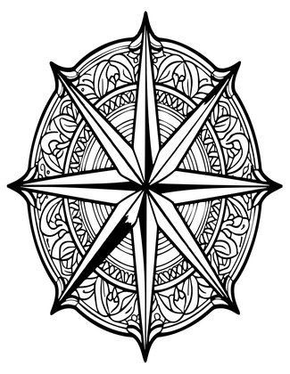 Compass Rose Mandala - Free printable coloring page