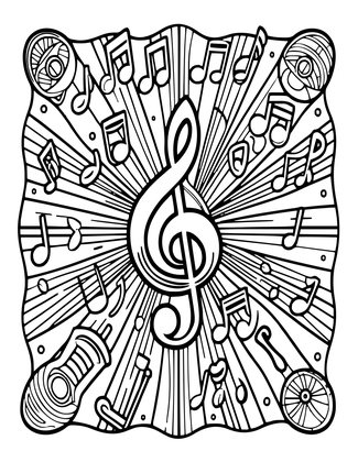 Music Mandala - Free printable coloring page