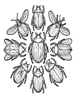Insect Mandala - Free printable coloring page