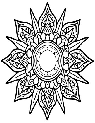 Sunburst Mandala - Free printable coloring page