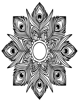 Peacock Mandala - Free printable coloring page