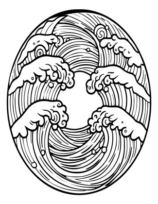 Ocean Wave Mandala - Free printable coloring page