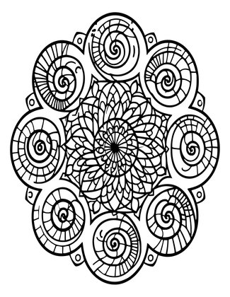 Spiral Mandala - Free printable coloring page