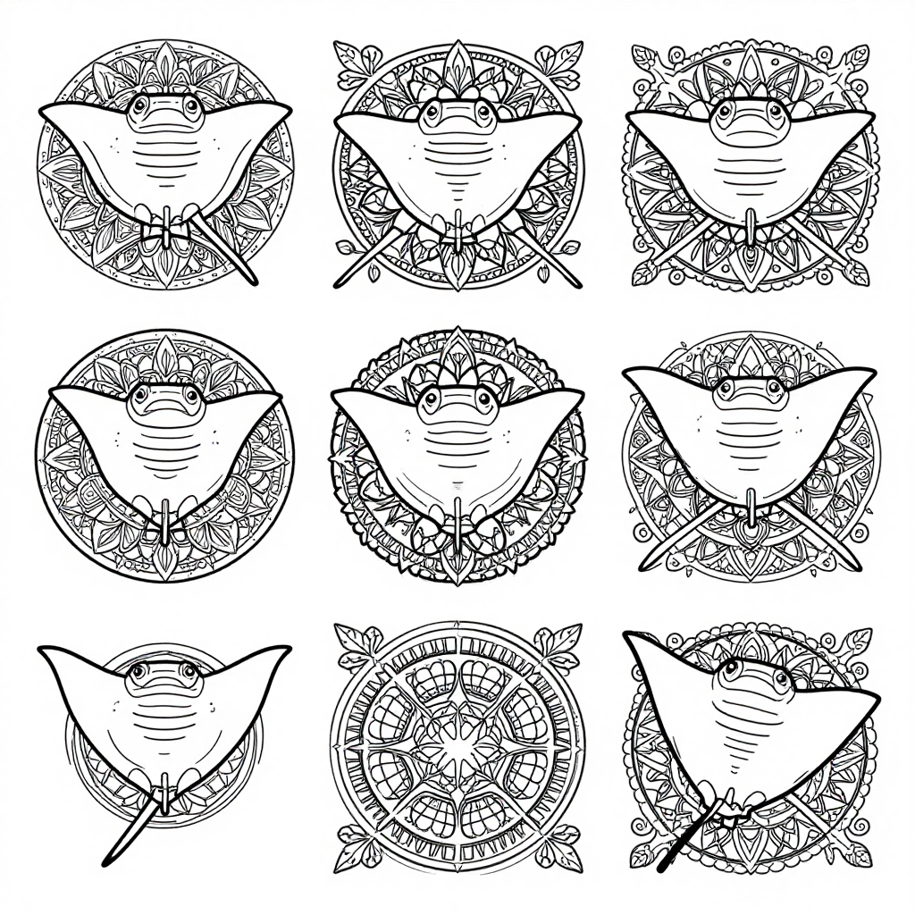 Manta Rays coloring pages collection - 30 free printable pages
