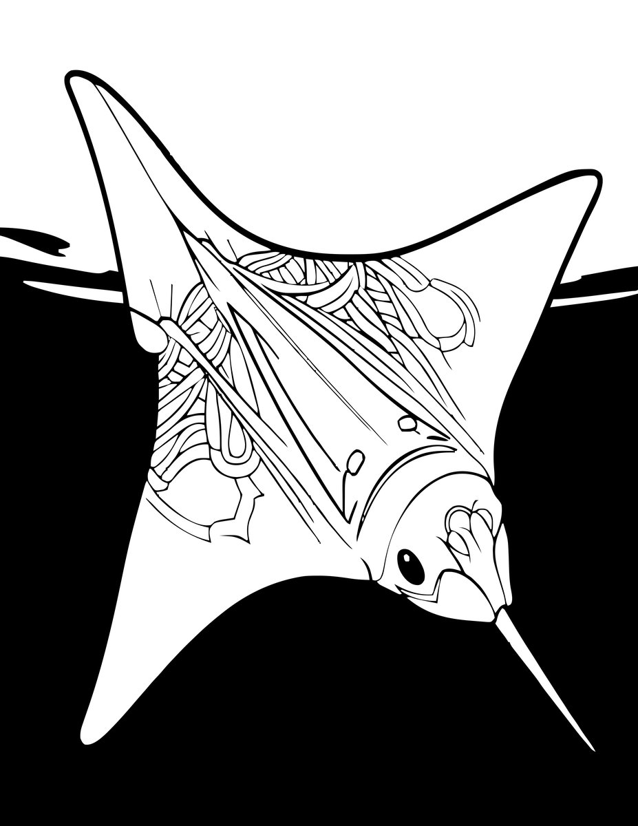 Manta Glide - free printable coloring page