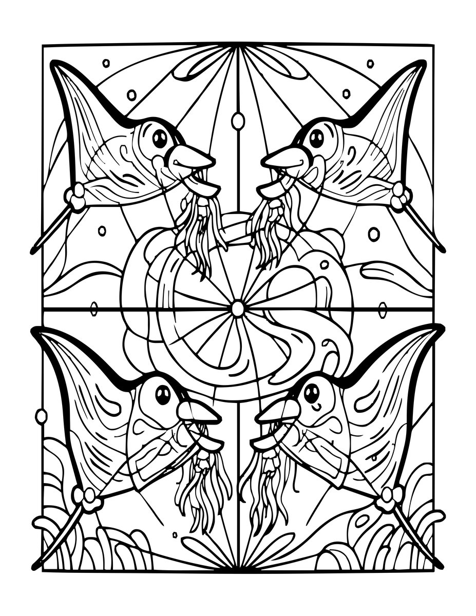 Night Manta - free printable coloring page