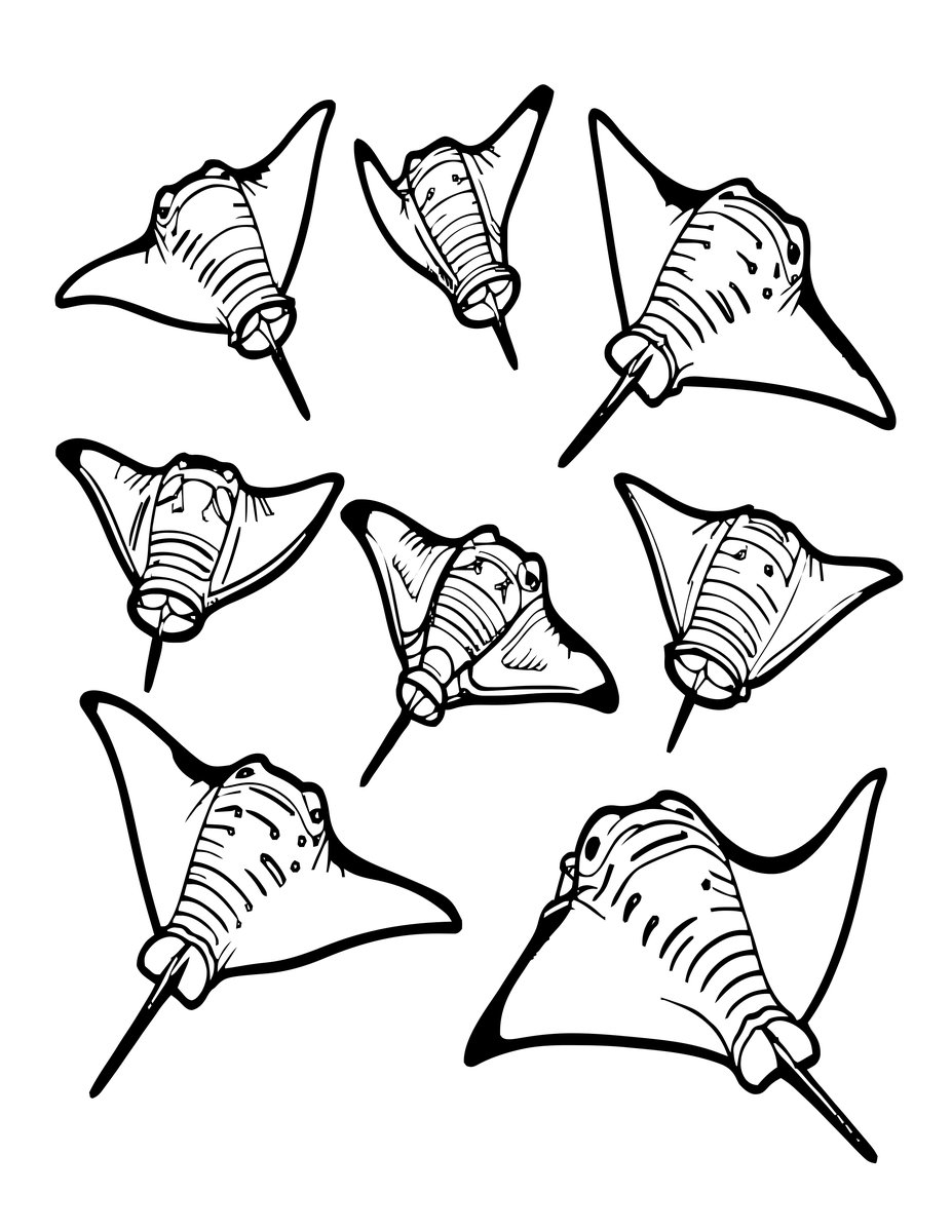 Manta School - free printable coloring page