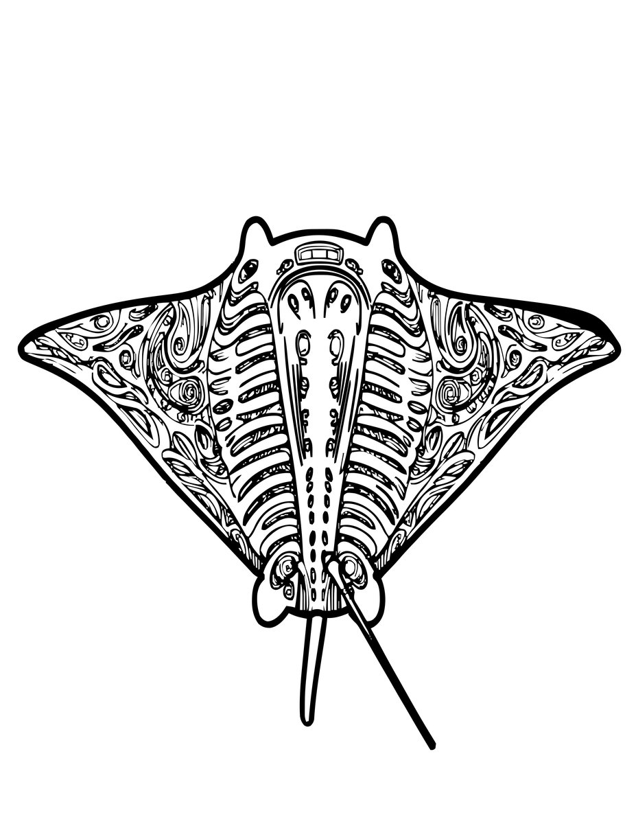 Manta Portrait - free printable coloring page