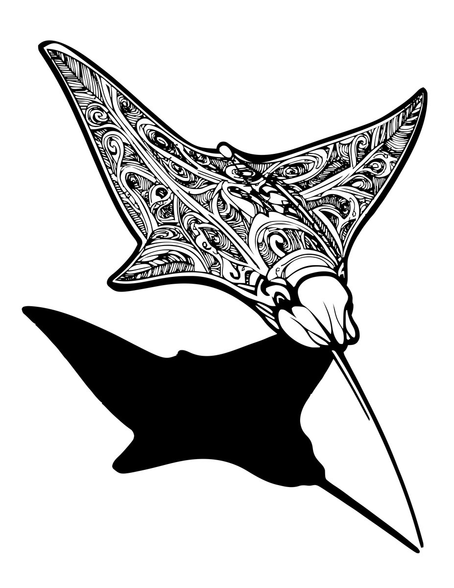 Manta Shadow - free printable coloring page
