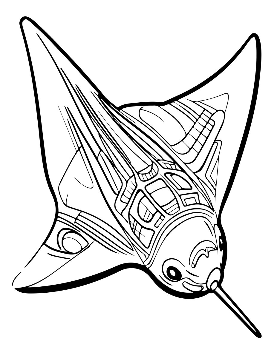 Manta Cephalic Fins - free printable coloring page