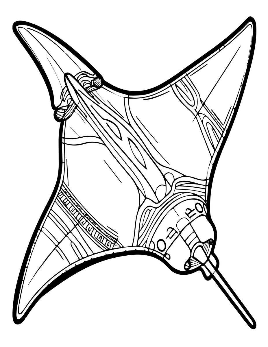 Manta Underside - free printable coloring page