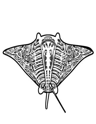 Manta Portrait - Free printable coloring page