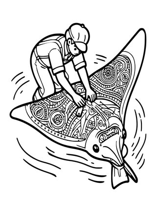 Manta Research Tag - Free printable coloring page