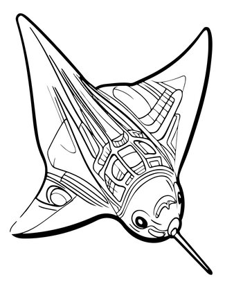 Manta Cephalic Fins - Free printable coloring page