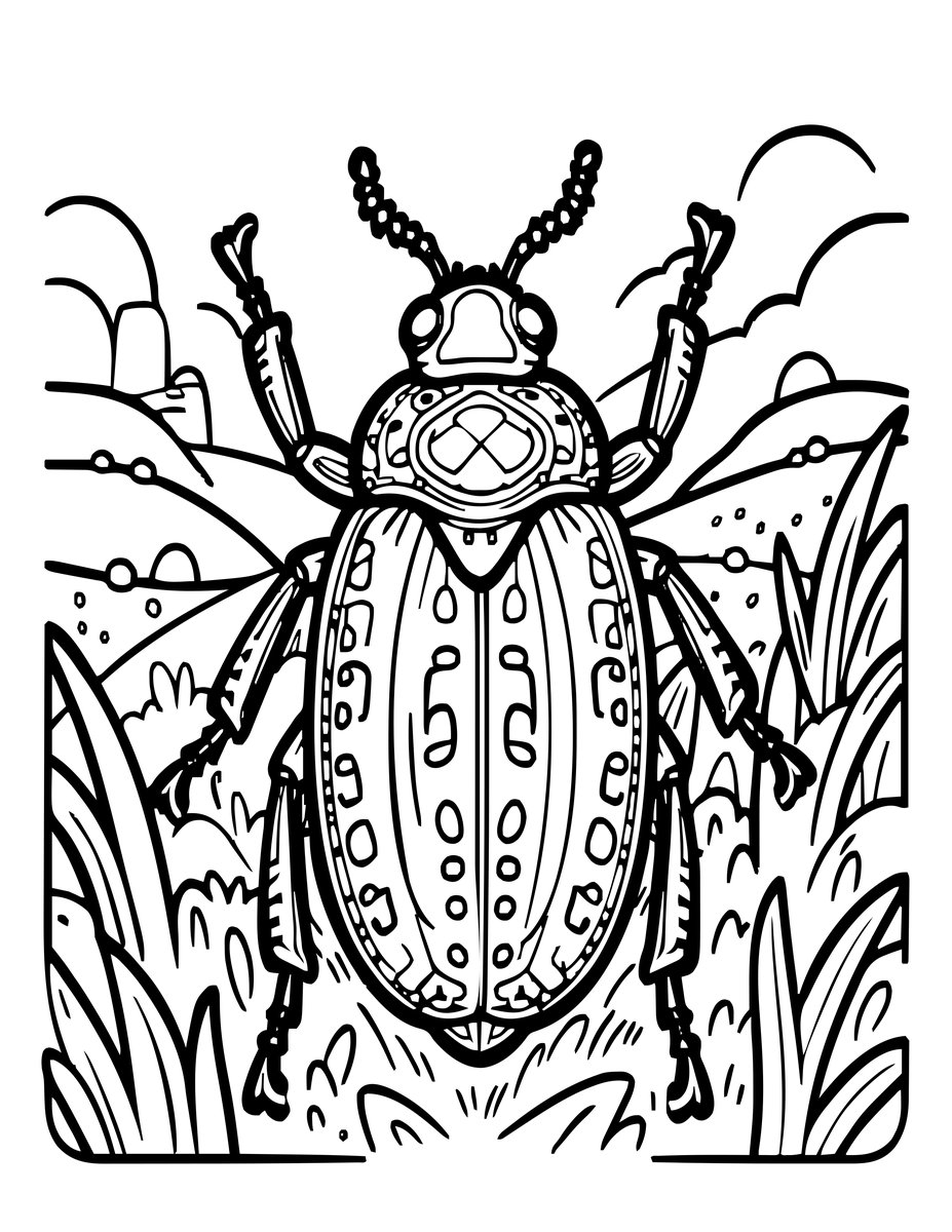 Firefly Beetle - free printable coloring page