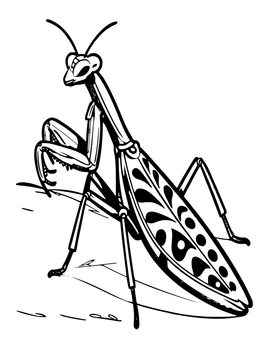 Flower Mantis - free printable coloring page