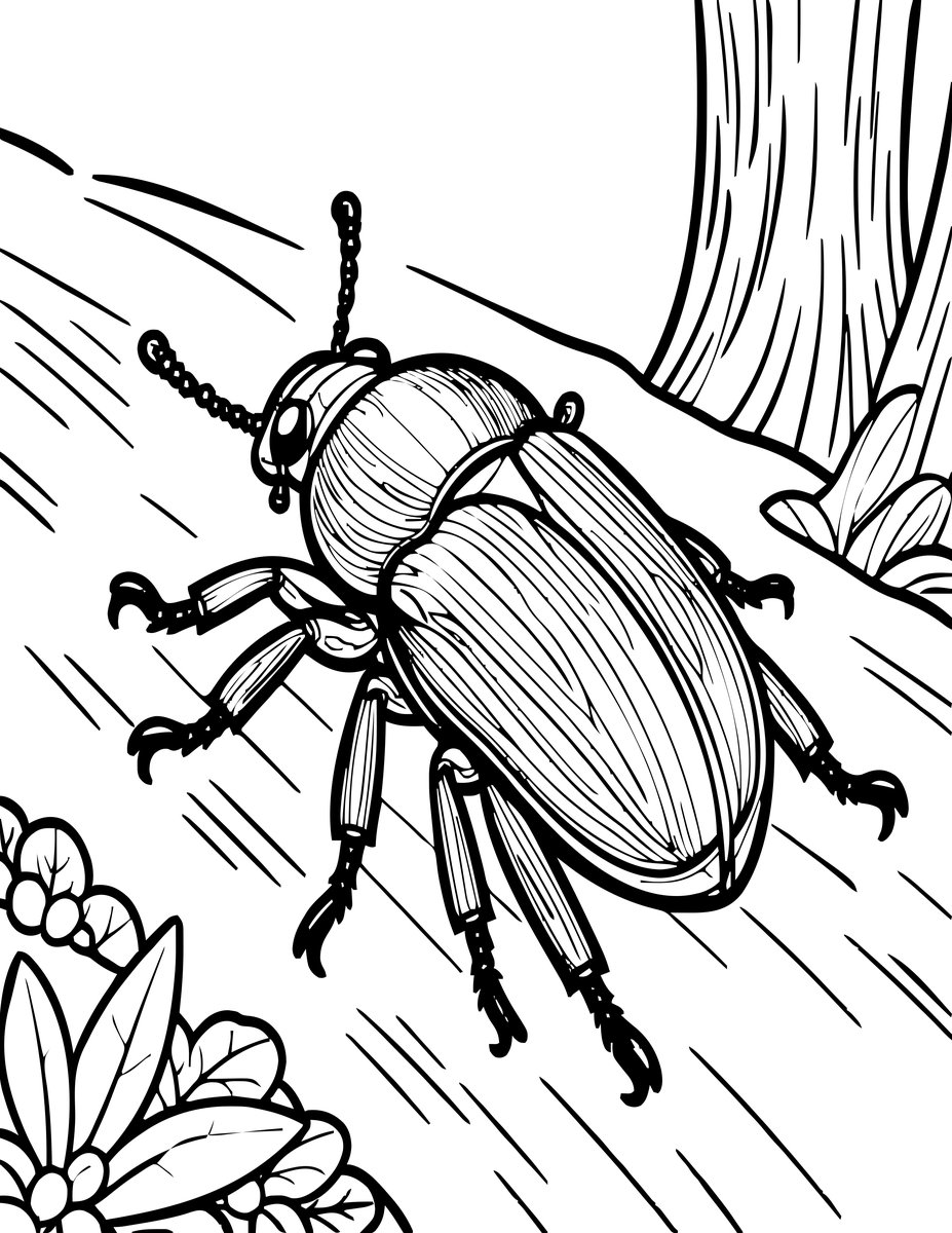 Ground Beetle - free printable coloring page