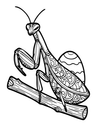 Mantis Egg Case - Free printable coloring page