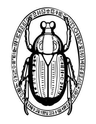 Golden Scarab - Free printable coloring page