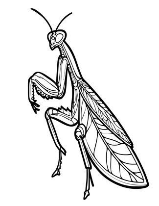 Ghost Mantis - Free printable coloring page
