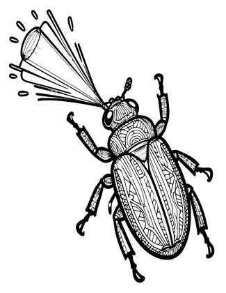 Bombardier Beetle - Free printable coloring page
