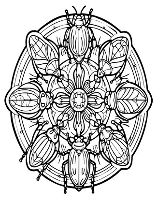 Mandala Insects - Free printable coloring page