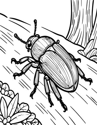 Ground Beetle - Free printable coloring page