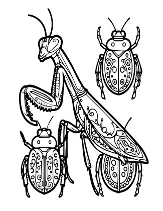 Pattern Wings - Free printable coloring page