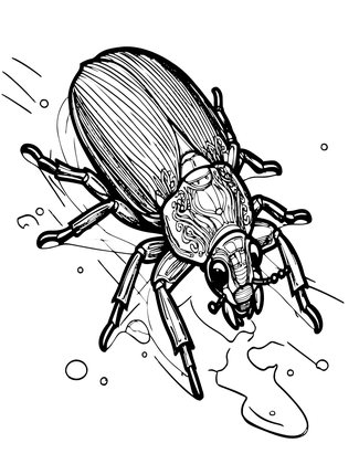 Tiger Beetle - Free printable coloring page