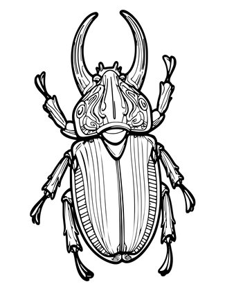 Rhinoceros Beetle - Free printable coloring page