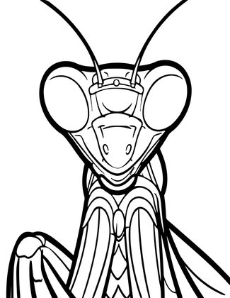 Mantis Portrait - Free printable coloring page