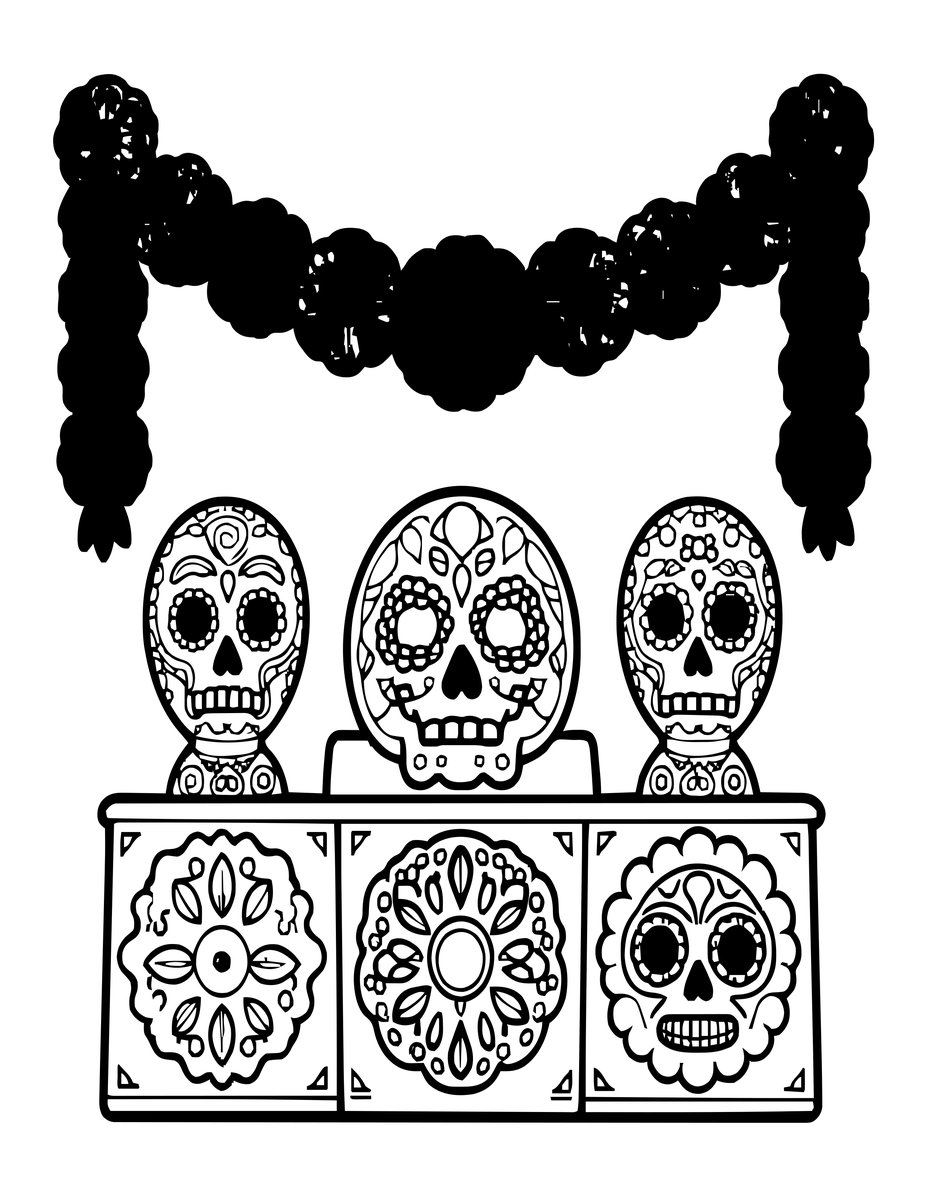 Marigold Festival - free printable coloring page