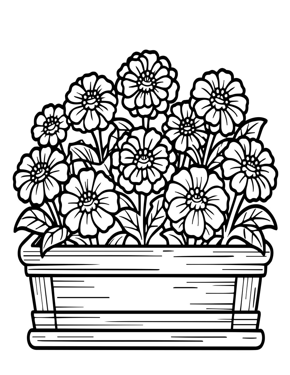 Window Box Mix - free printable coloring page