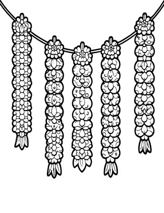 Marigold Garland - Free printable coloring page