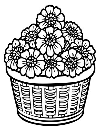Marigold Harvest - Free printable coloring page