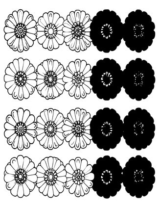 Zinnia Palette - Free printable coloring page