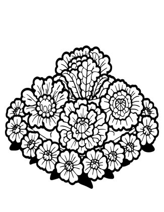 Marigold Border - Free printable coloring page