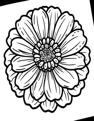 Pressed Zinnia - Free printable coloring page