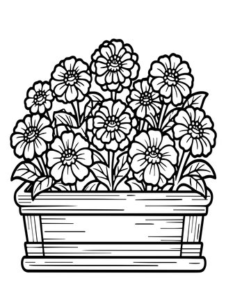 Window Box Mix - Free printable coloring page