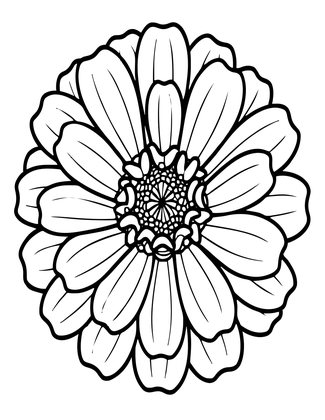 Zinnia Seedhead - Free printable coloring page