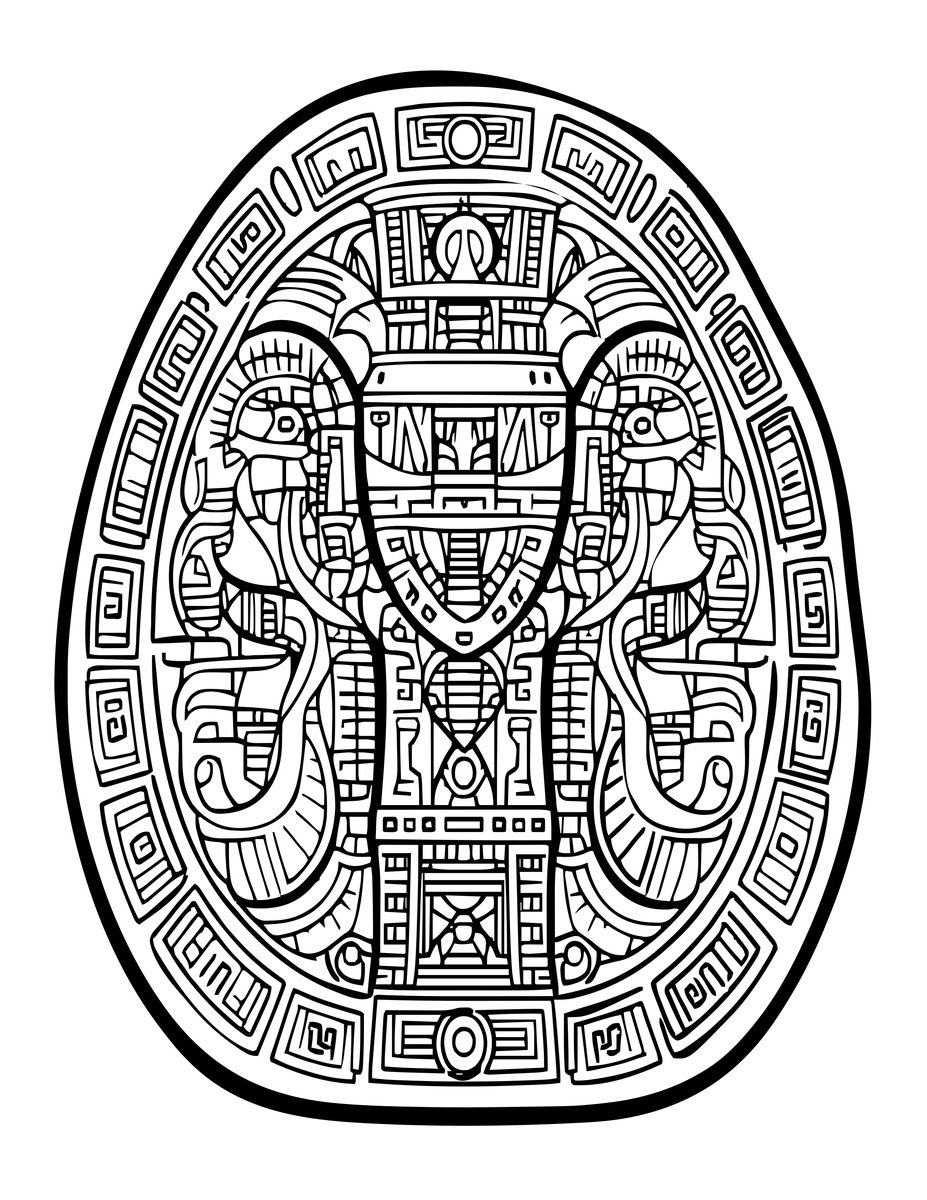 Quirigua Zoomorph - free printable coloring page
