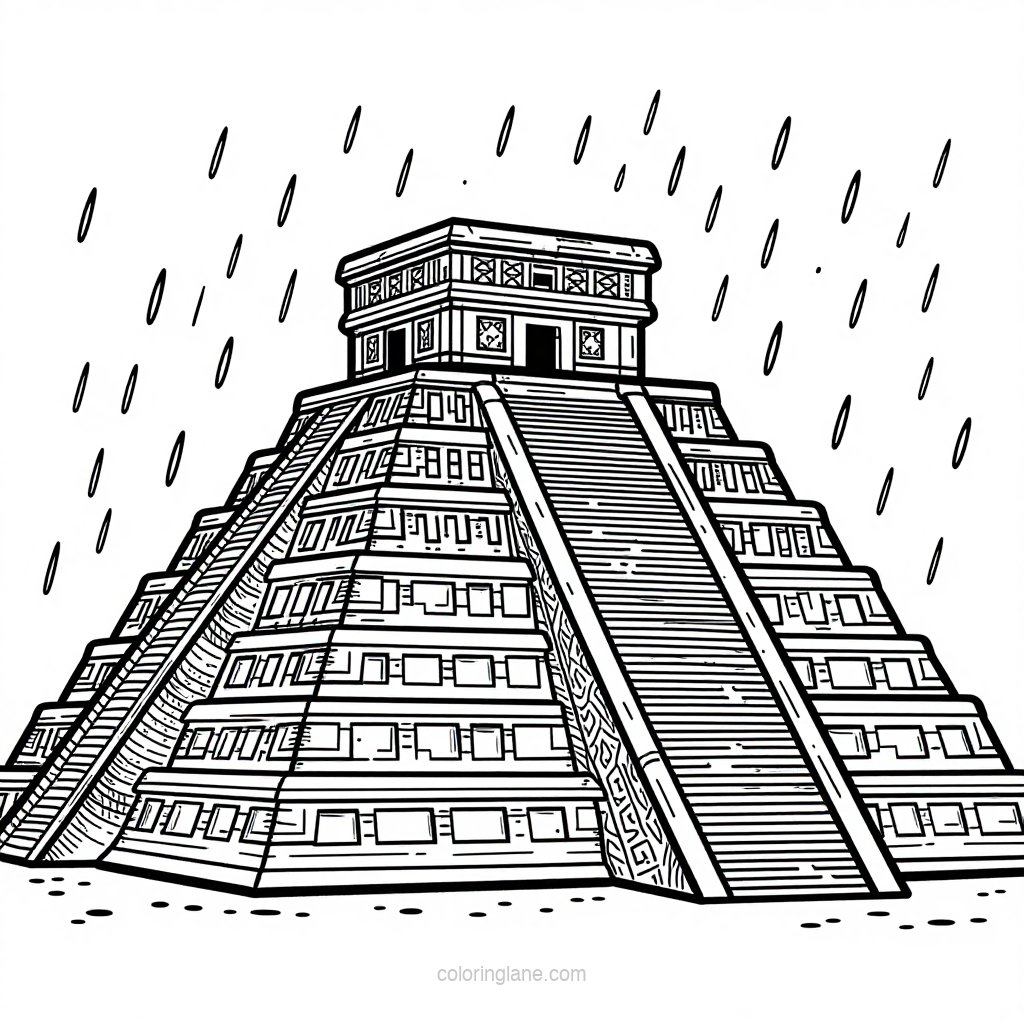 Puuc Style Frieze - free printable coloring page