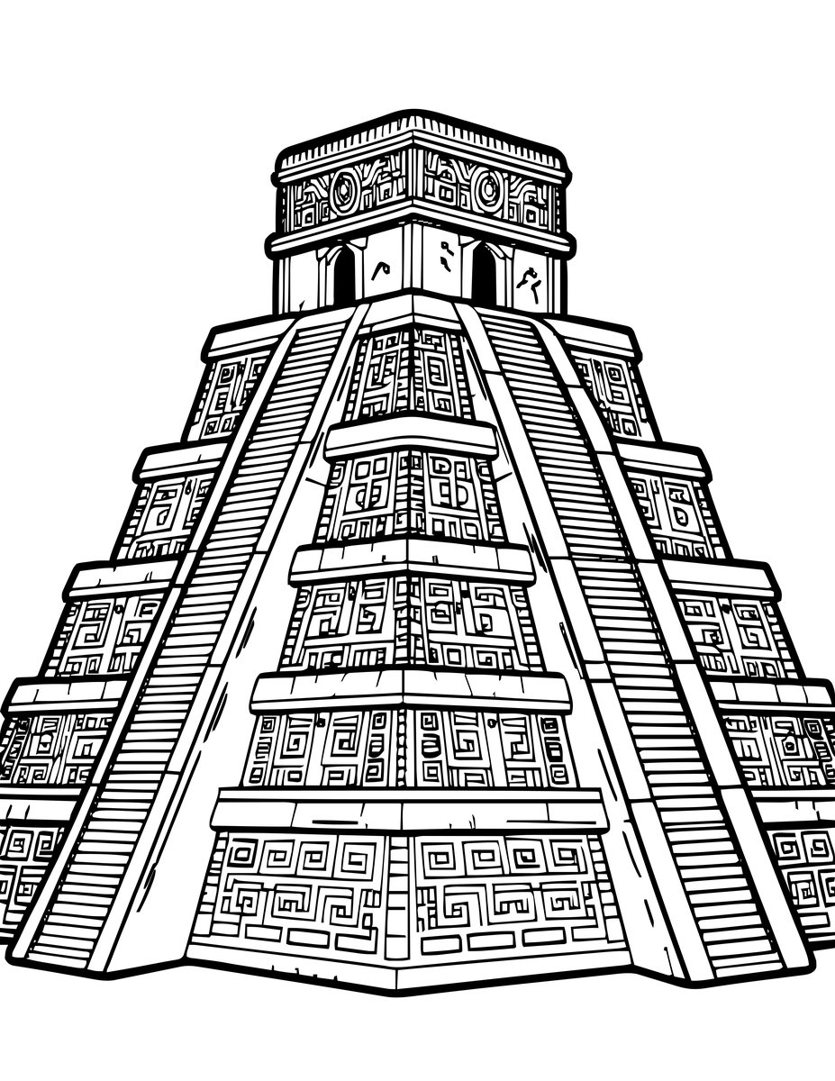 Xunantunich - free printable coloring page